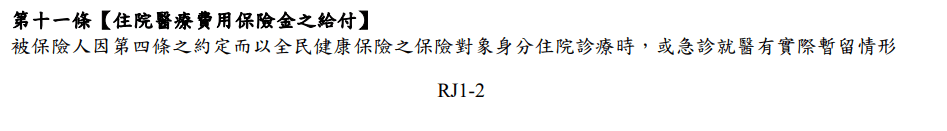 康富-遠雄RJ1-住院醫療
